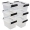 6 Pieces 3.5 Quart Small Plastic Storage Box with Handles, Clear Latching Bin with Lid
